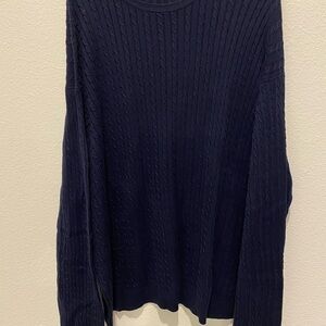 Men's Navy Sweater Cable Knit
